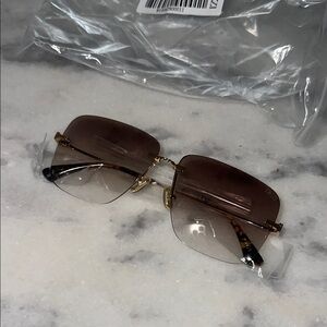 DEZI Rimless Brown Gradient Sunglasses